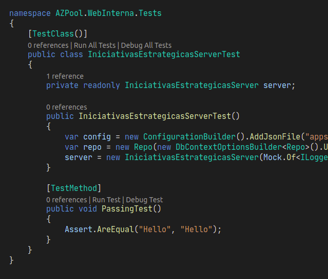 Opciones para ejecutar tests